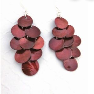 Etsy MOP burgundy dangle earrings